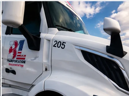 Commercial truck close-up