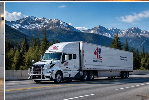 Semi truck traveling on a mountain highway